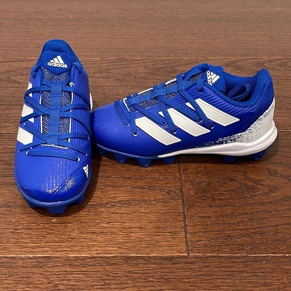Adidas Boys Blue Afterburner 8 Baseball Cleats Size 13 - Picture 1 of 7